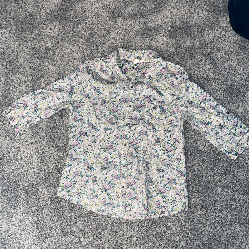 MUDD Button Down Floral Blouse